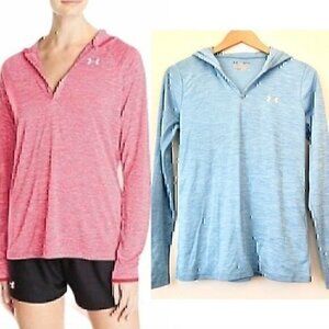 UNDER ARMOUR Blue Loose HeatGear Lightweight Hoodie Hooded Sweatshirt Pullover S